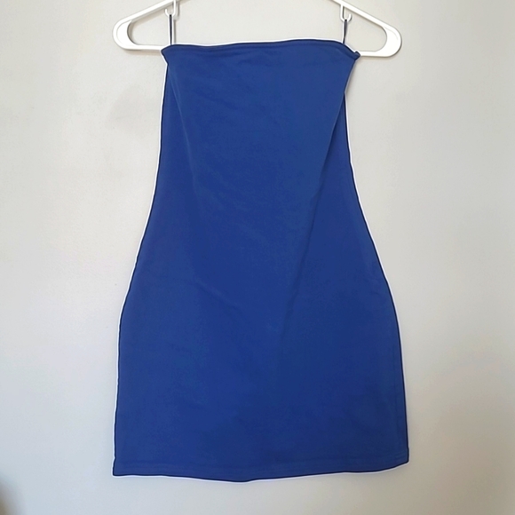 ZARA Strapless Denim Mini Dress - Picture 3 of 7